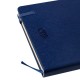 Notes Notatnik biurowy twardy w kratkę zamykany na gumkę z miejscem na długopis - O.NOTE London - 207 x 145 mm (A5) - niebieski