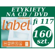 ETYKIETA biała samoprzylepna A4 na CD fi 117,0mm